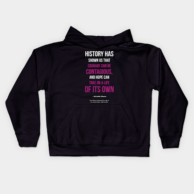 Black History Quote Kids Hoodie by ZUNAIRA